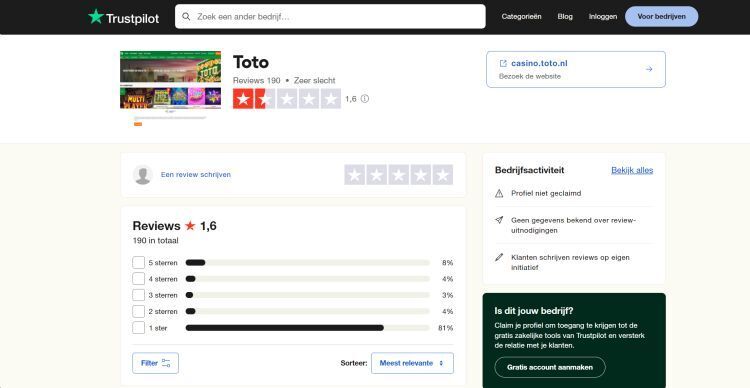 Toto trustpilot