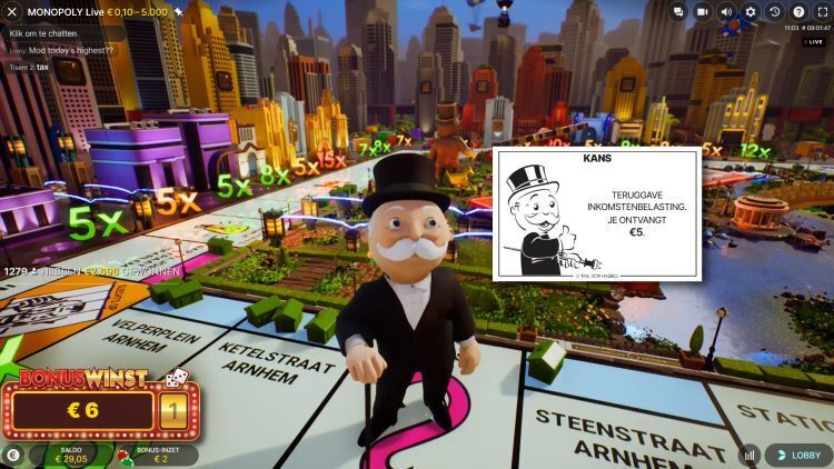 Monopoly Live review winst
